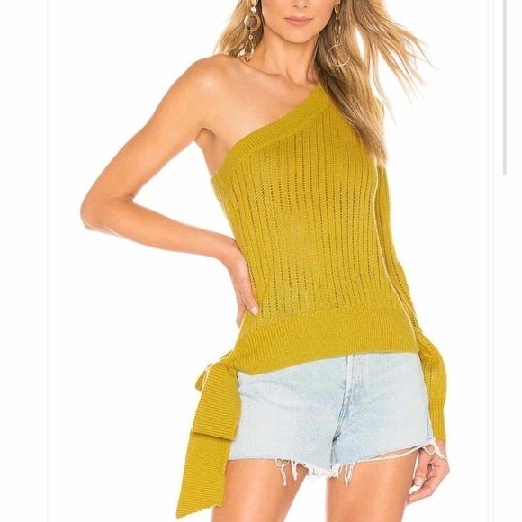 Tularosa Rossmore One Shoulder Sweater Top Size XS Moss - Picture 9 of 9
